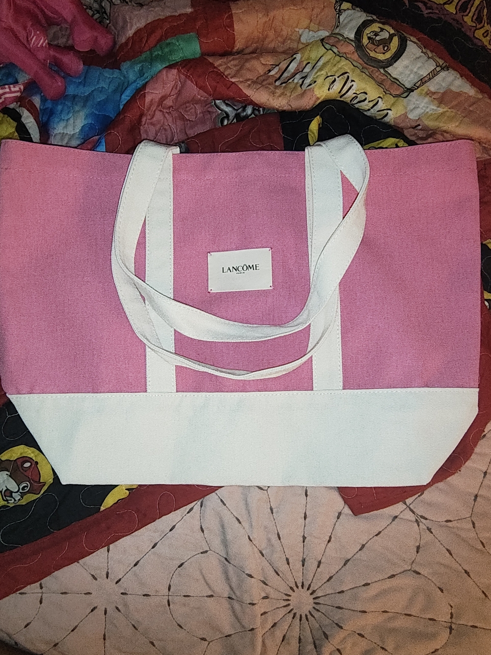 Lancôme Paris Pink Canvas Tote Bag GWP